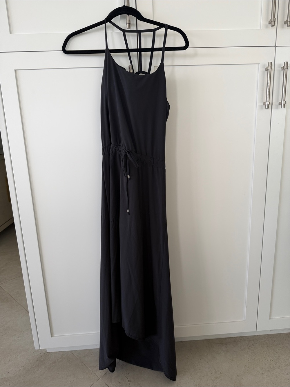 Athleta Black High-Low Maxi Dress with Drawstring